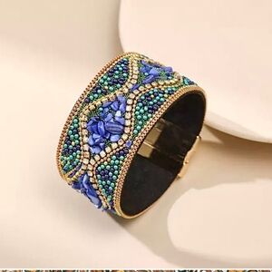 Beautiful Blue Stone Beaded Sparkly Boho Bracelet